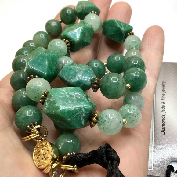 🌺RARE Vintage Amazonite & Aventurine Necklace - Picture 1 of 16